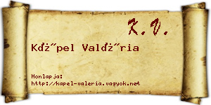 Kápel Valéria névjegykártya