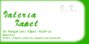 valeria kapel business card